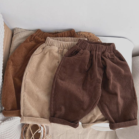 👖 Timeless Comfort: Unisex Corduroy Pants for Babies & Toddlers (With Pockets!)