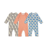 Baby Heart Print Pattern Envelope Collar Long Sleeve Romper-1