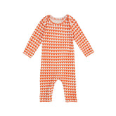 Baby Heart Print Pattern Envelope Collar Long Sleeve Romper-2