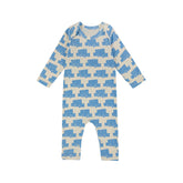 Baby Heart Print Pattern Envelope Collar Long Sleeve Romper-3